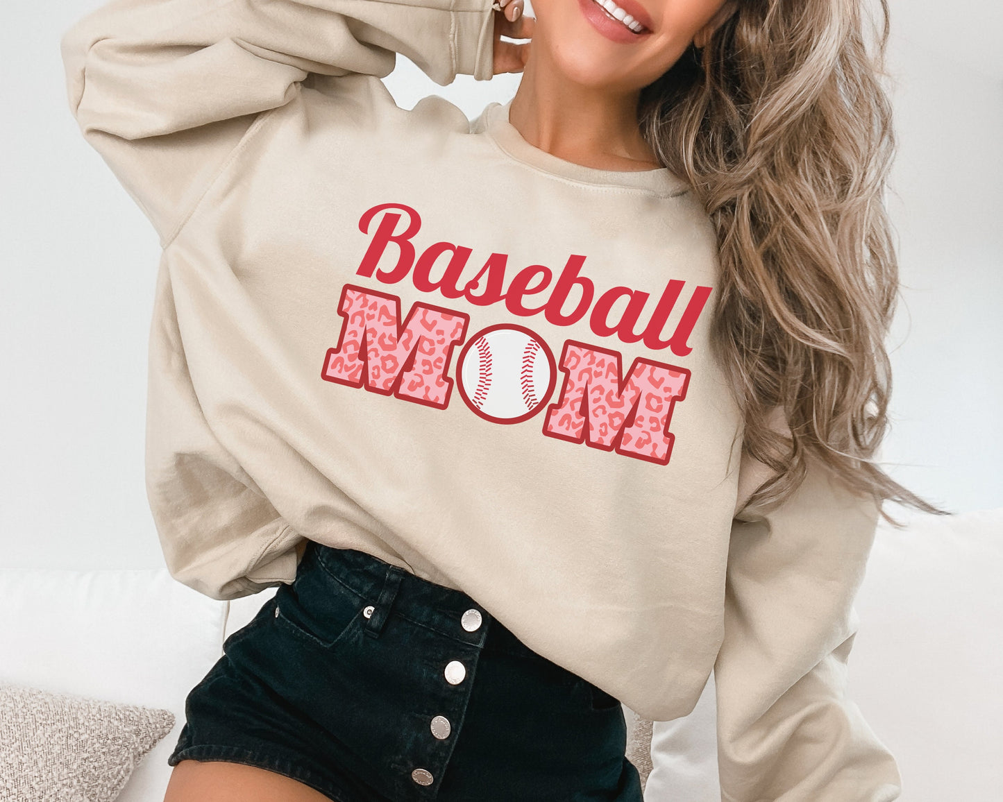 Baseball Mom Sweatshirt - Game Day Crewneck, Leopard Shirt, Gift For Mom