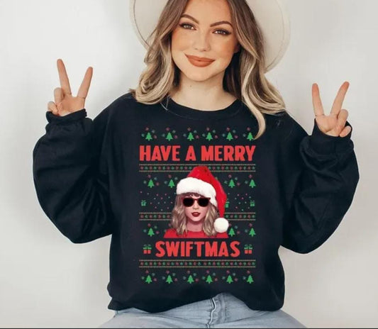 Merry Swiftmas Christmas Sweatshirt - Taylor Swift Eras