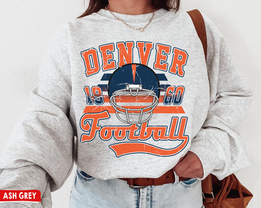 Denver Football Crewneck Sweatshirt - Vintage Broncos Game Day Shirt