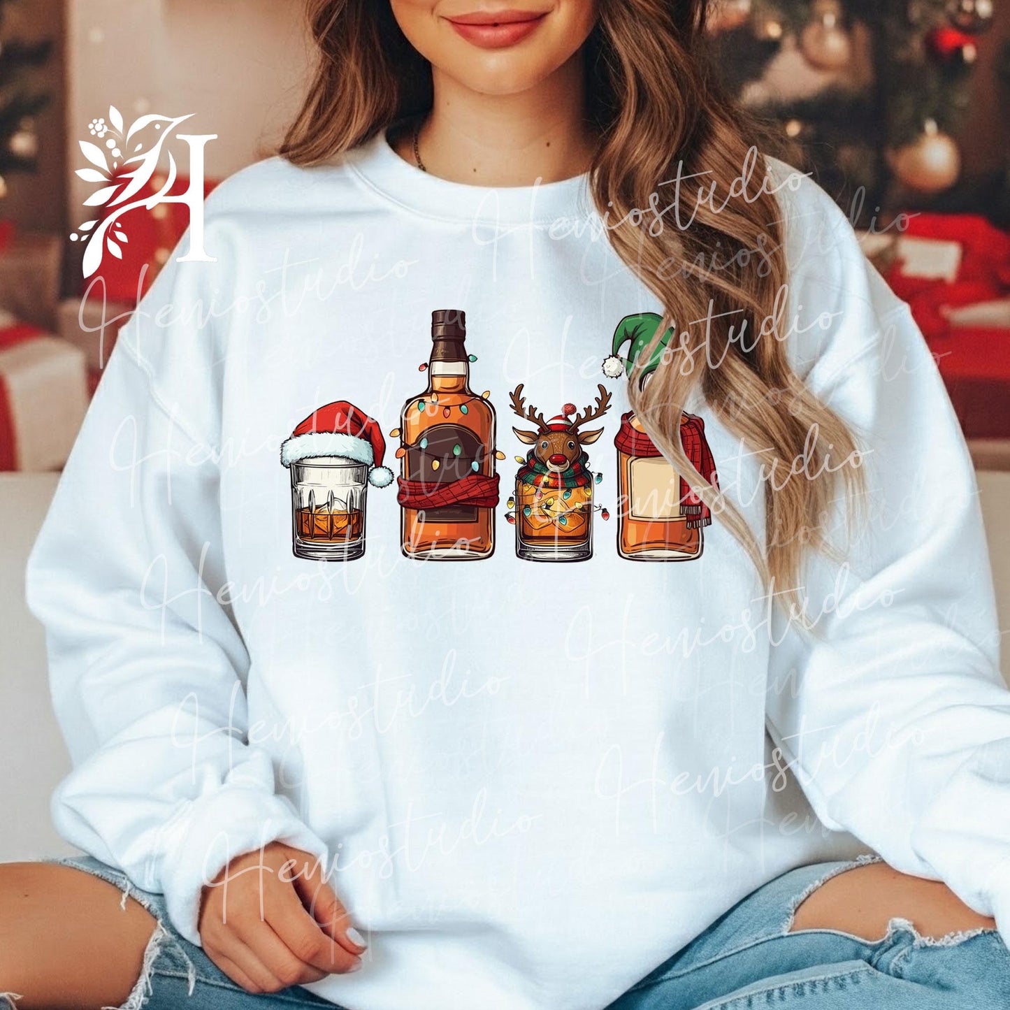 Whiskey Lovers Merry Christmas Sweatshirt T-Shirt Gift