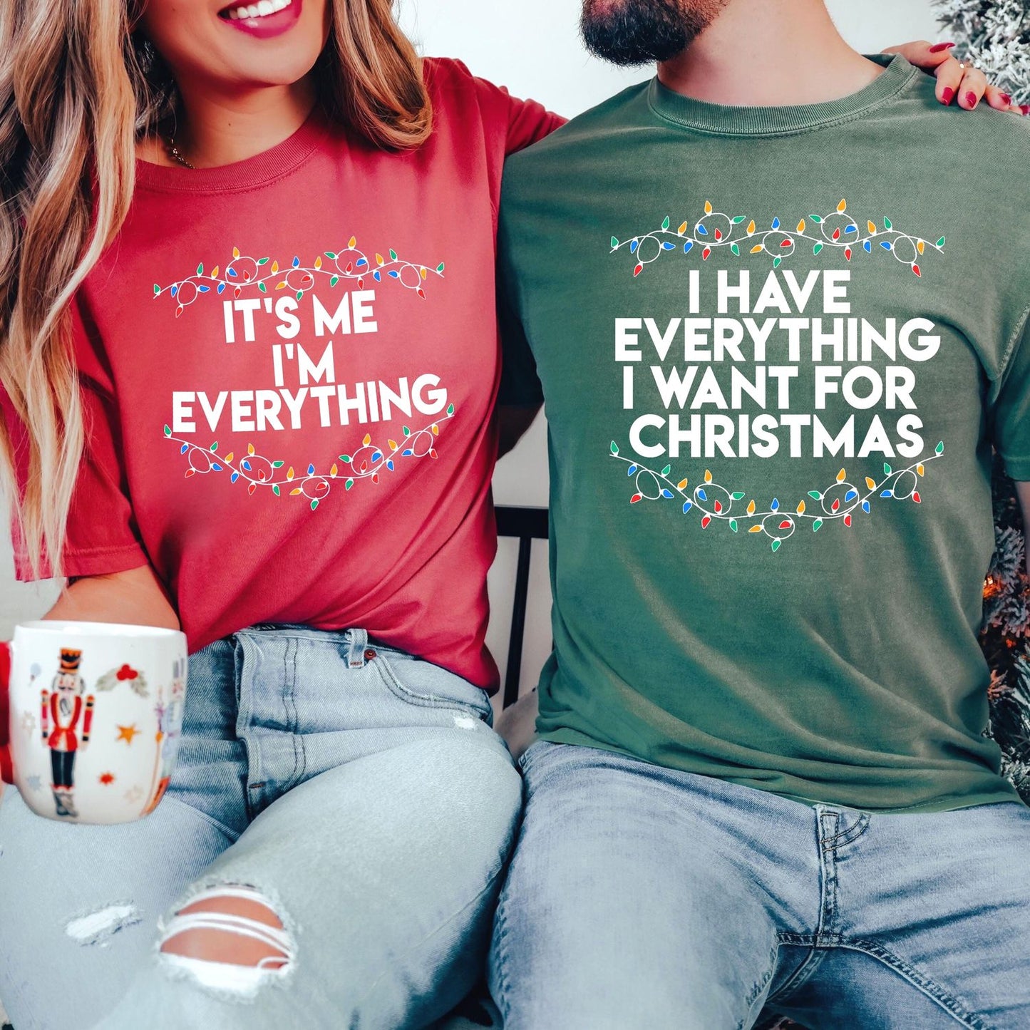 Comfort Colors Christmas Party Couple Matching Tee