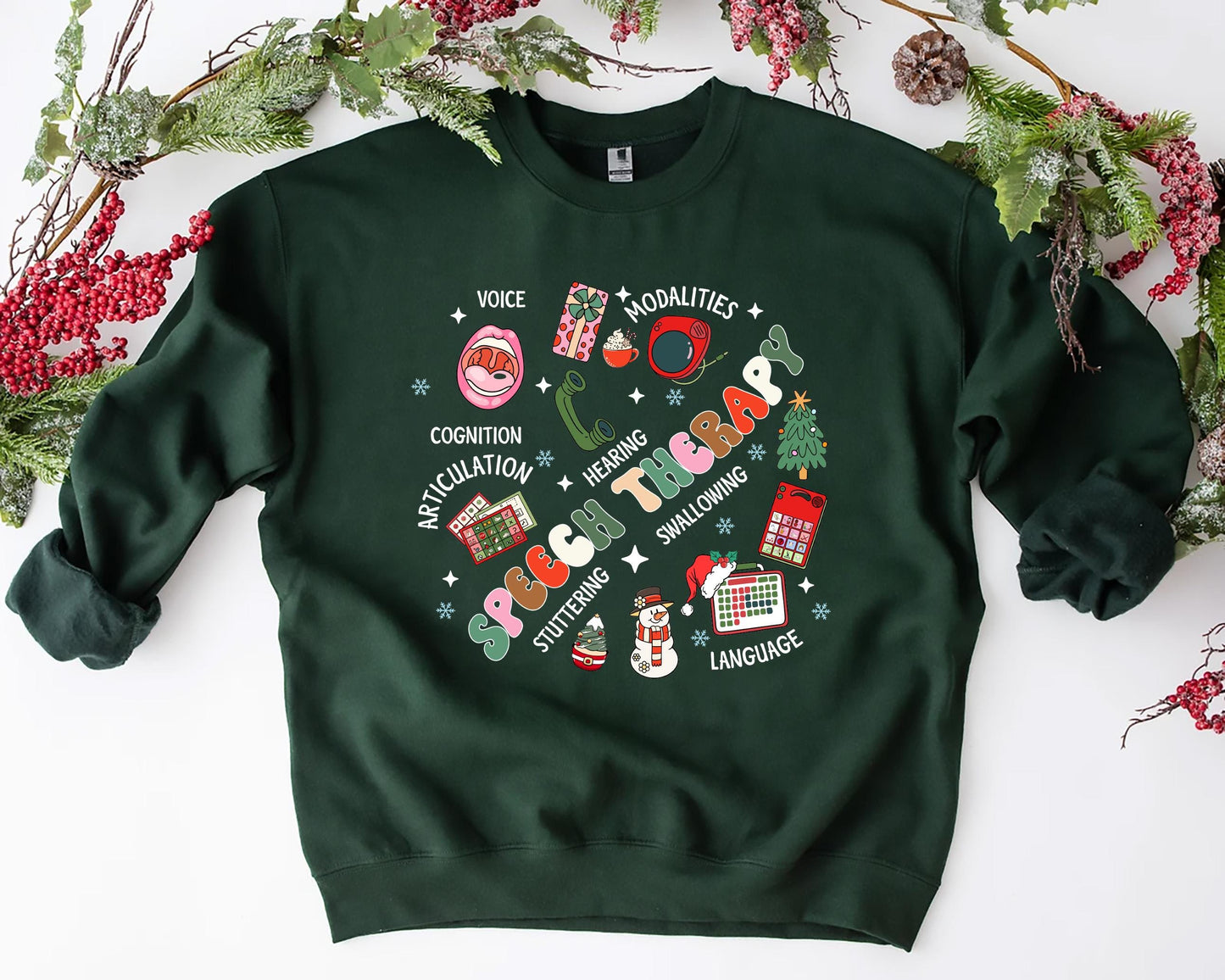 Slp Christmas Squad Speech Therapy Holiday Shirt