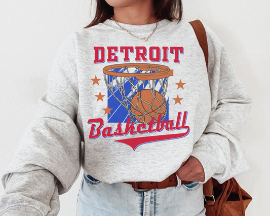 Detroit Pistons Vintage Sweatshirt T-Shirt, Retro Basketball Fan Shirt