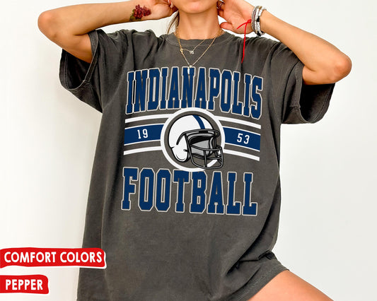 Comfort Colors Vintage Indianapolis Football T-Shirt, Retro Colts Fan Gift