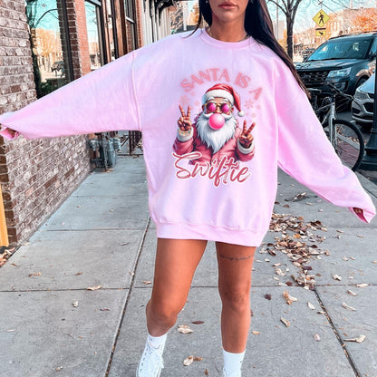 Santa Is A Swiftie Sweatshirt - Merry Swiftmas Gift