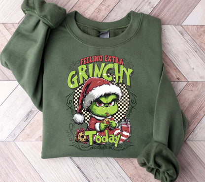 Feeling Extra Grinchy Today Funny Christmas Sweatshirt