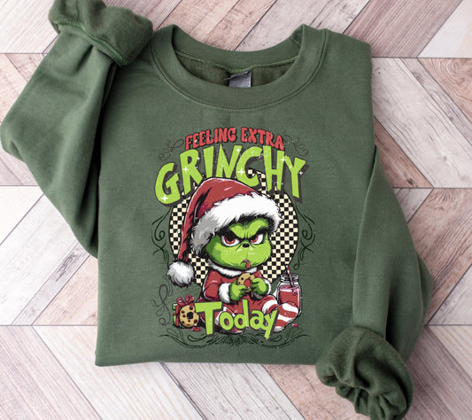 Feeling Extra Grinchy Today Funny Christmas Sweatshirt