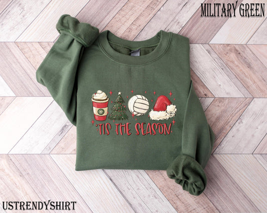 Tis The Season Volleyball Sweatshirt Christmas Gift Tee