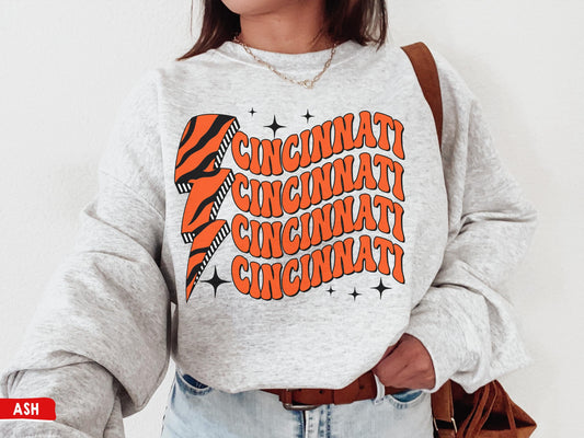 Cincinnati Football Crewneck Sweatshirt T-Shirt Bengal Sunday Apparel