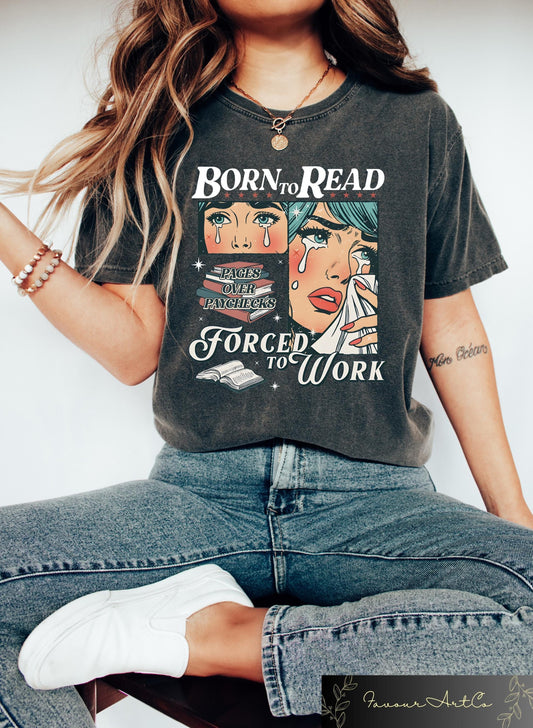 Born To Read Shirt - Retro Aesthetic Book Addict Tee