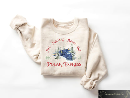 Polar Express Christmas Crewneck Sweater - Family Gift Idea