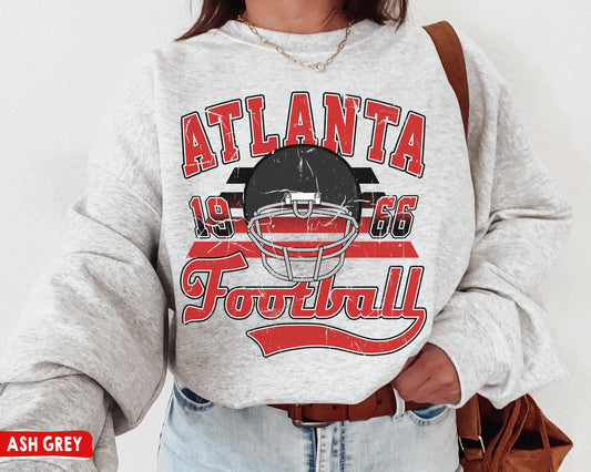 Atlanta Football Crewneck Sweatshirt T-Shirt - Vintage Falcons Game Day Gift