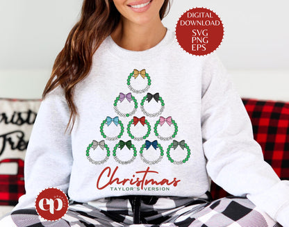 Swiftie Christmas Eras Bracelet Wreath Shirt 1818161161