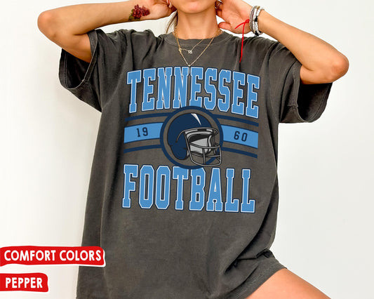 Comfort Colors Vintage Tennessee Football T-Shirt, Retro Titans Fan Gift