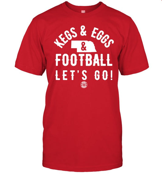 Bbbprinting Kegs Eggs Football Let's Go Tee