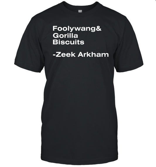 Zeek Arkham Wearing Foolywang Gorilla Biscuits Shirt