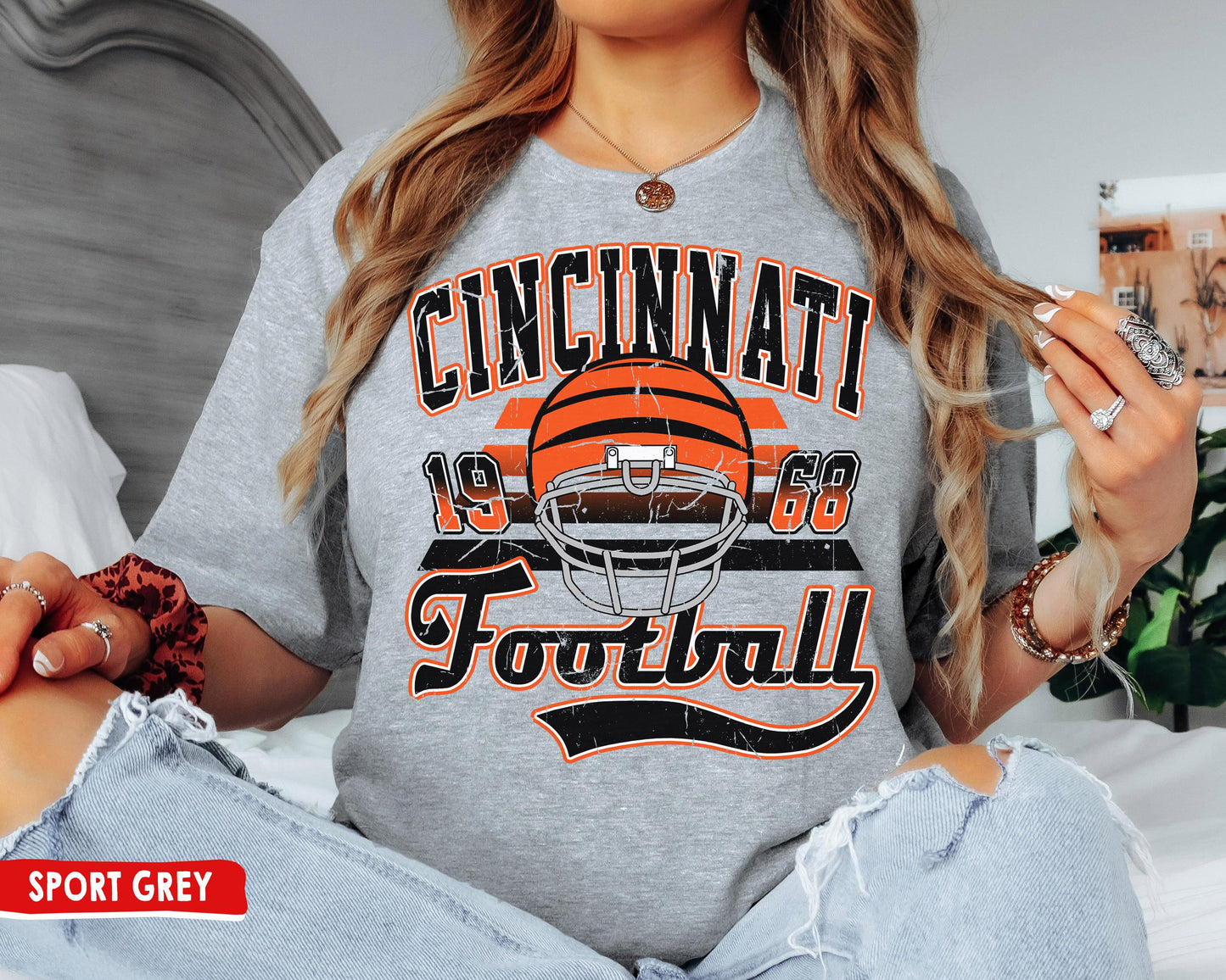 Cincinnati Football Crewneck Sweatshirt, Vintage Bengal Tee, Game Day Gift