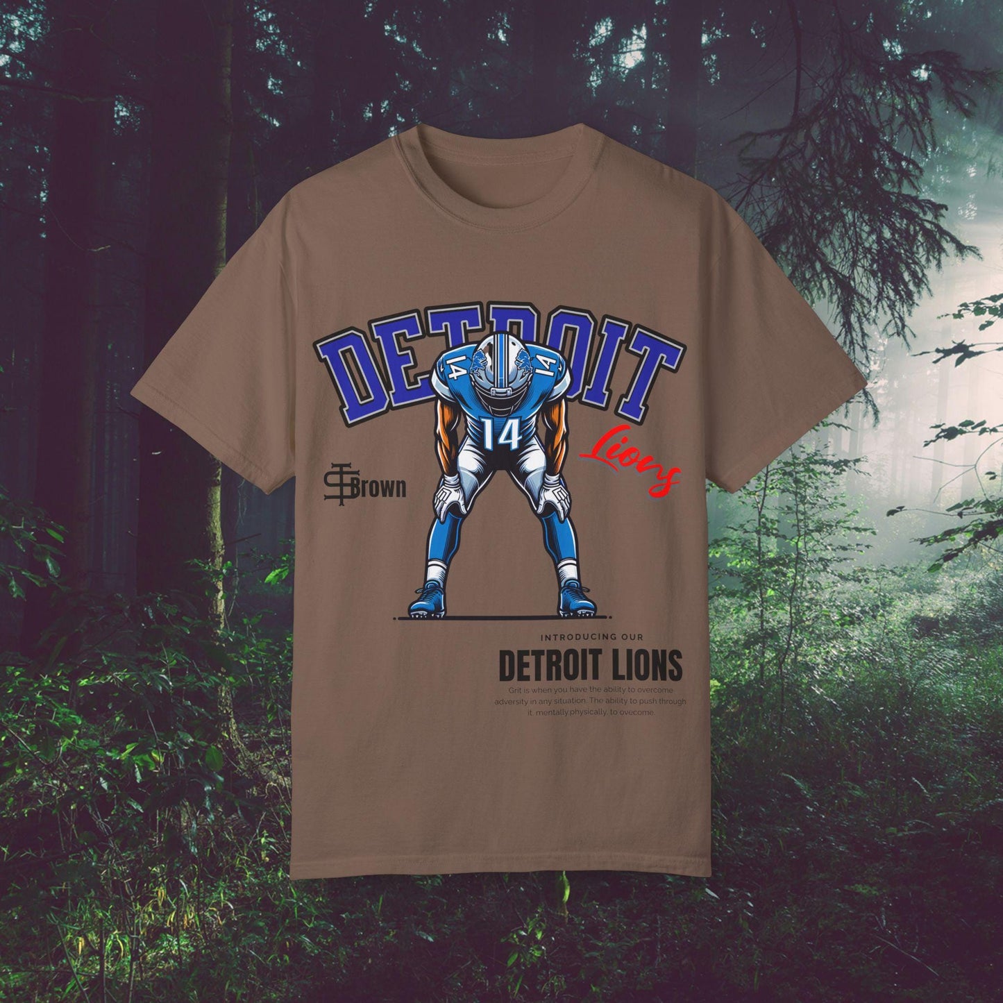 Detroit Lions ST Brown NFL Football Fan Game Day Tee