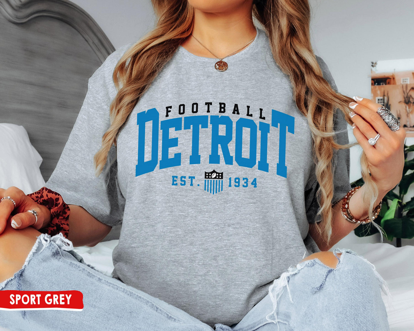 Detroit Football Crewneck Sweatshirt - Lions Game Day Sunday Gift