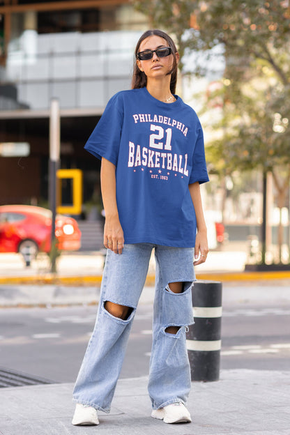 Customized Philadelphia 76Ers Basketball Crewneck Sweatshirt T-Shirt