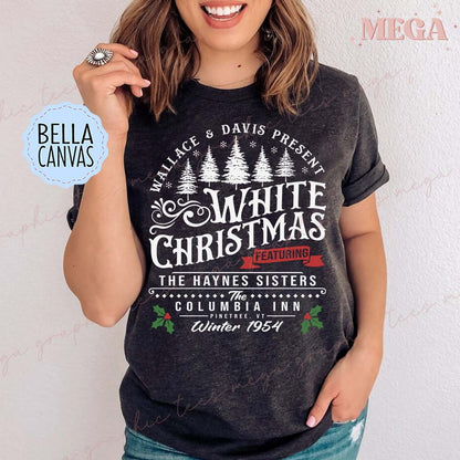 White Christmas Pine Tree Vermont Movie Tee Shirt 001074