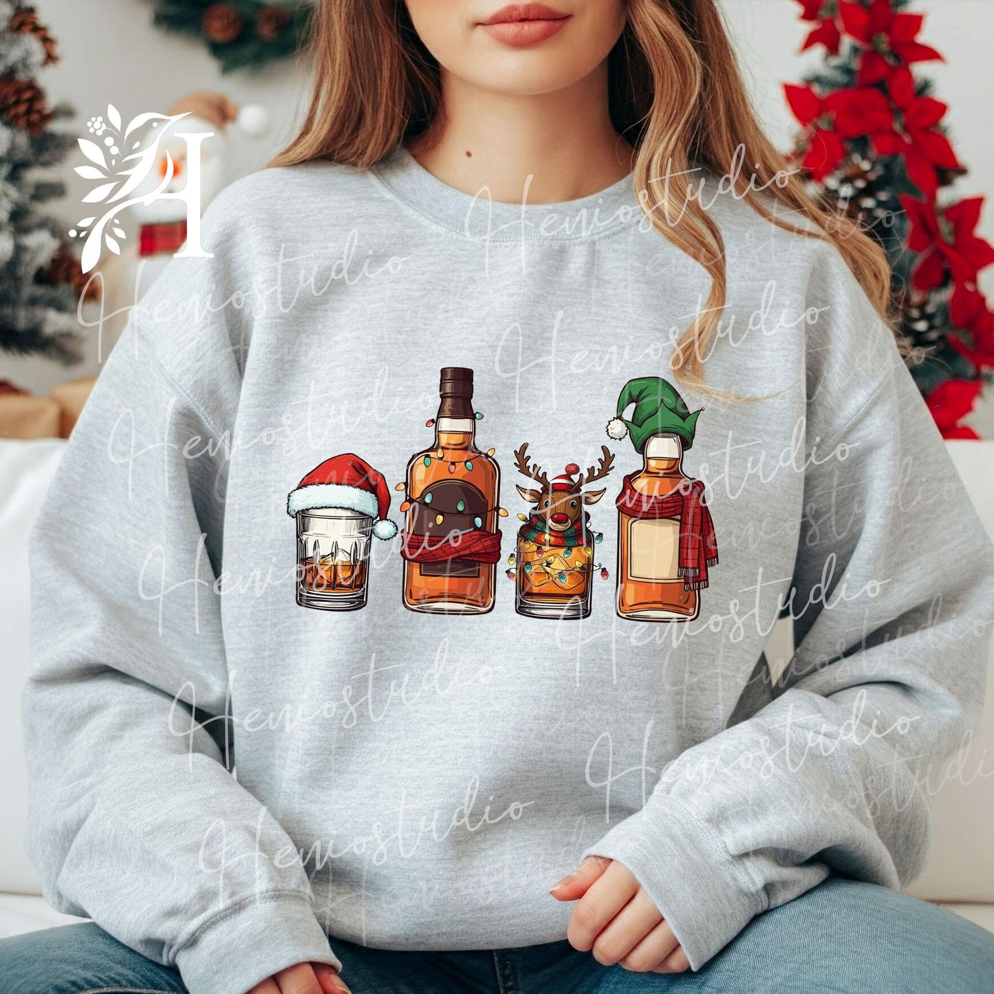 Whiskey Lovers Merry Christmas Sweatshirt T-Shirt Gift