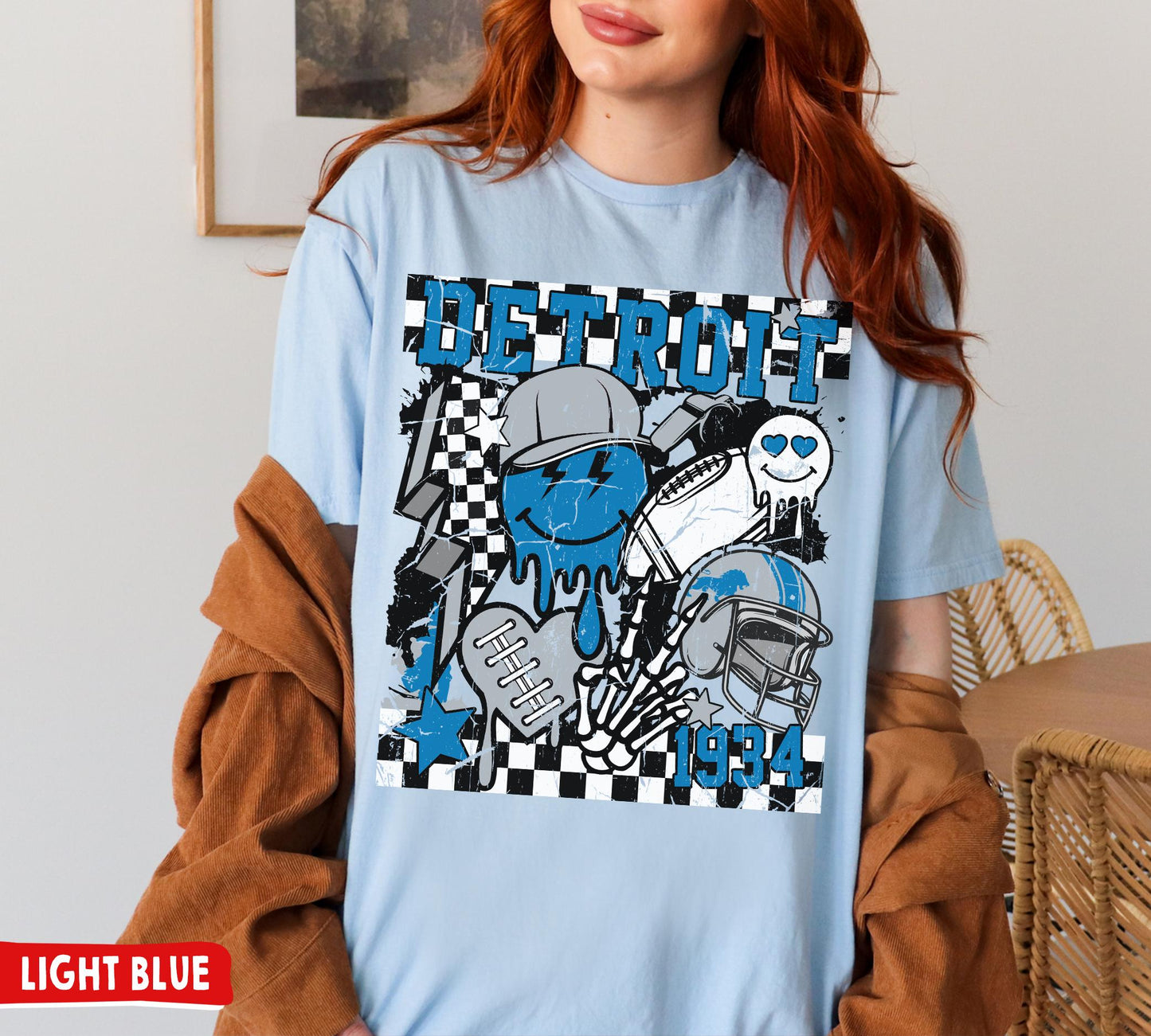 Detroit Football Crewneck Sweatshirt, Retro Lions T-Shirt For Fans