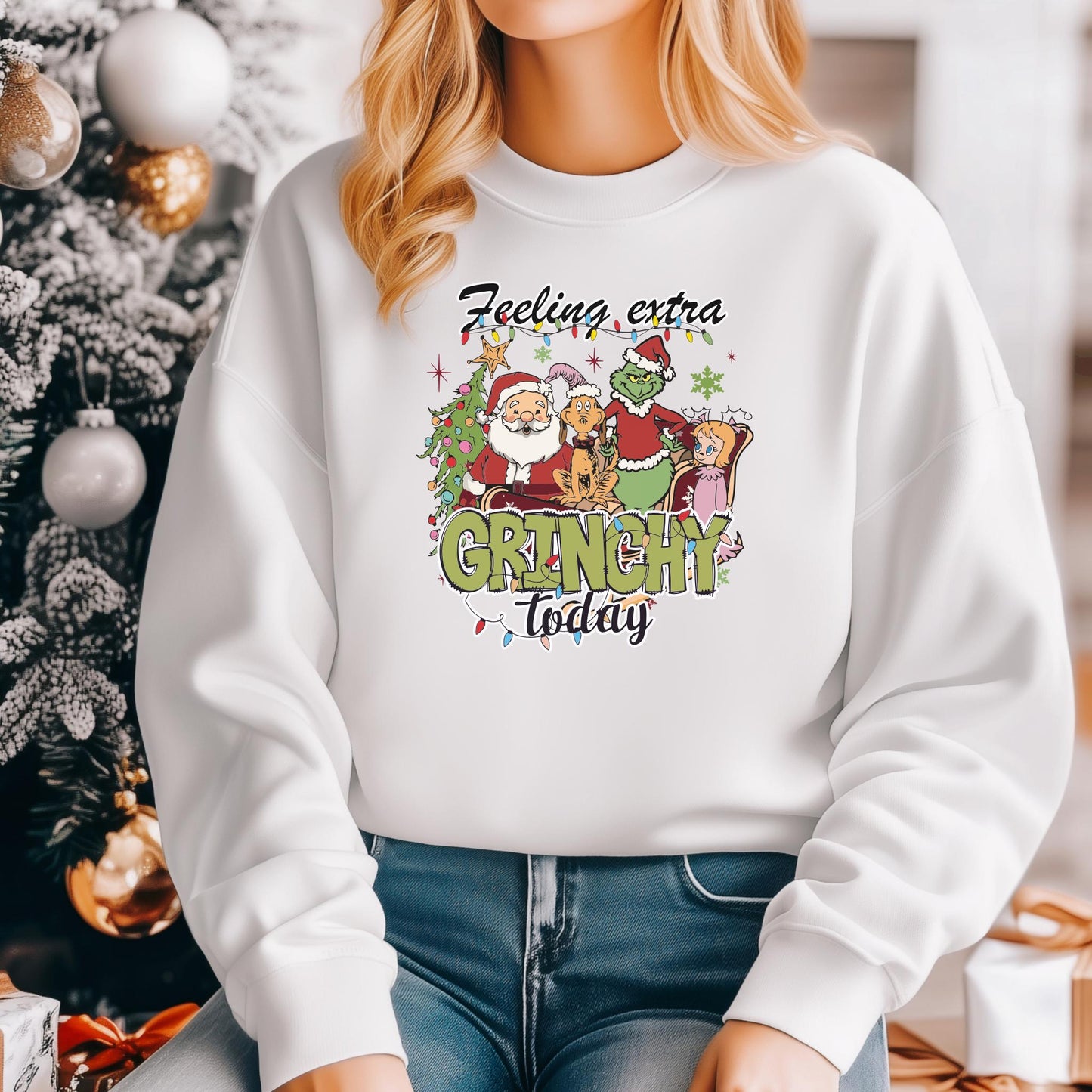 Feeling Extra Grinchy Today Funny Grinch Christmas Sweater