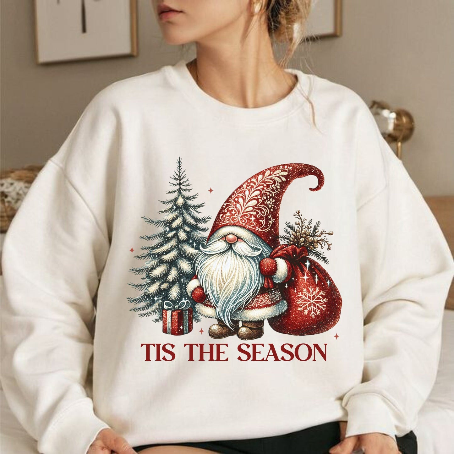 Tis The Season Shirt - Santa Christmas Gnomes Design