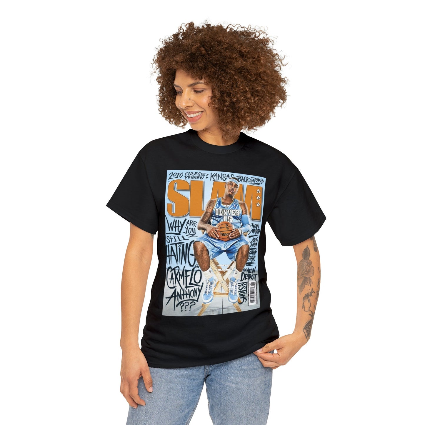 Carmelo Anthony Denver Nuggets Slam Cover NBA Tee Shirt