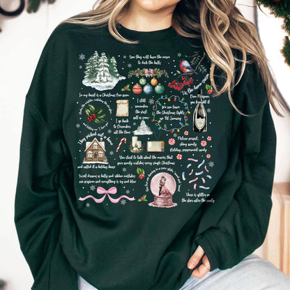 Christmas Song Lyrics Sweatshirt  Cozy Fall Apparel Shirt