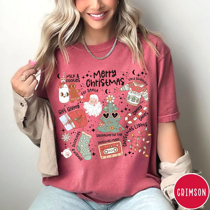 Retro Merry Christmas Women'S Vintage Holiday Tee Cute Gift