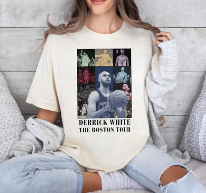 Derrick White Boston Tour Vintage Unisex Basketball Shirt