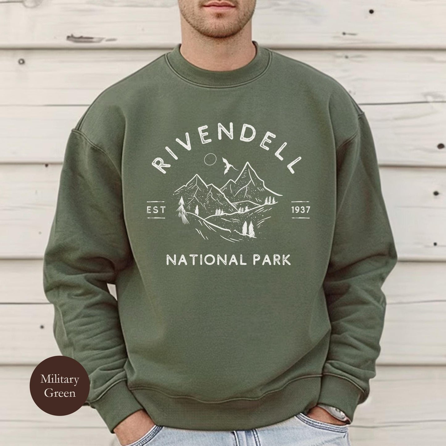 Rivendell Hobbit National Park Sweatshirt - Retro Lotr Style