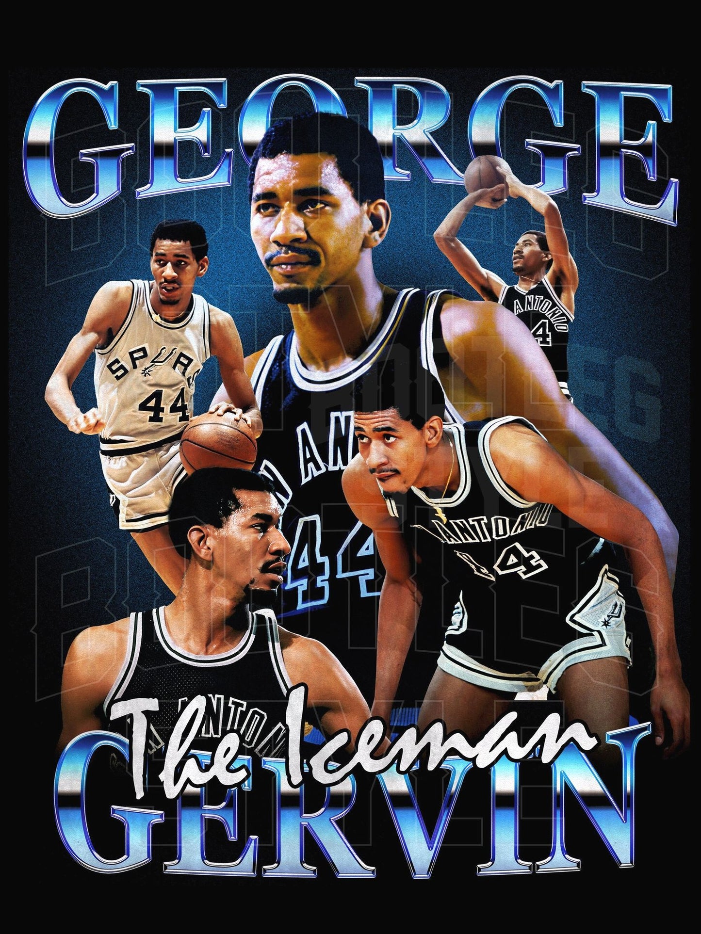 George Gervin Vintage Basketball Shirt - 90S Graphic Tee