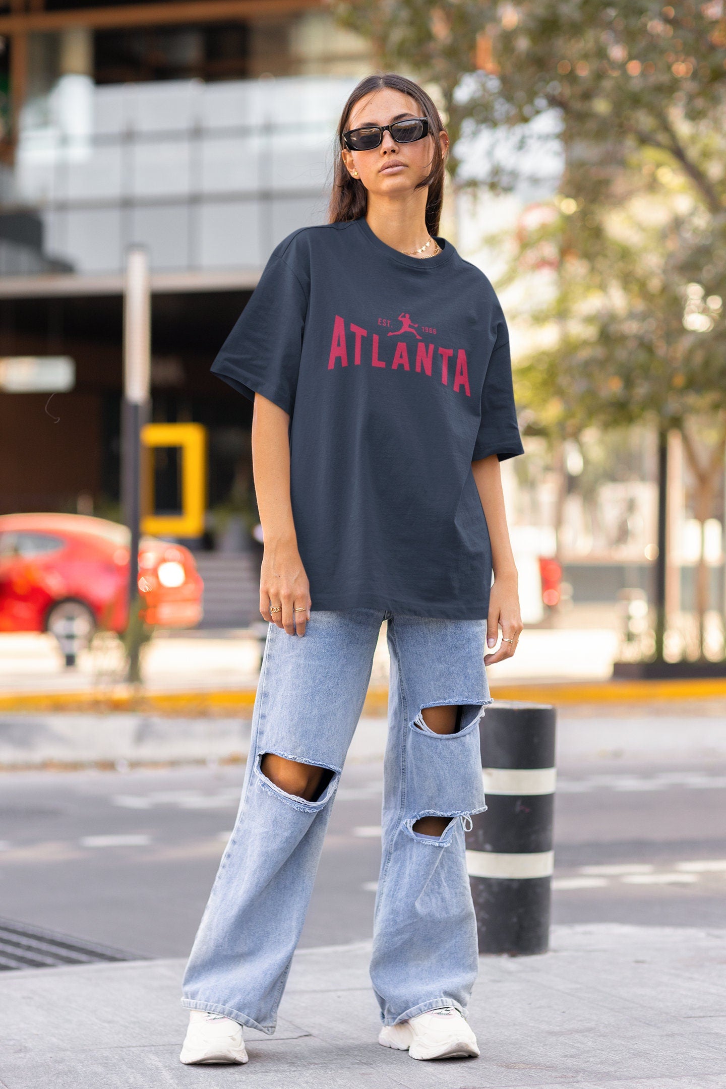 Atlanta Braves Vintage Crewneck Sweatshirt T-Shirt Women'S Retro Shirt