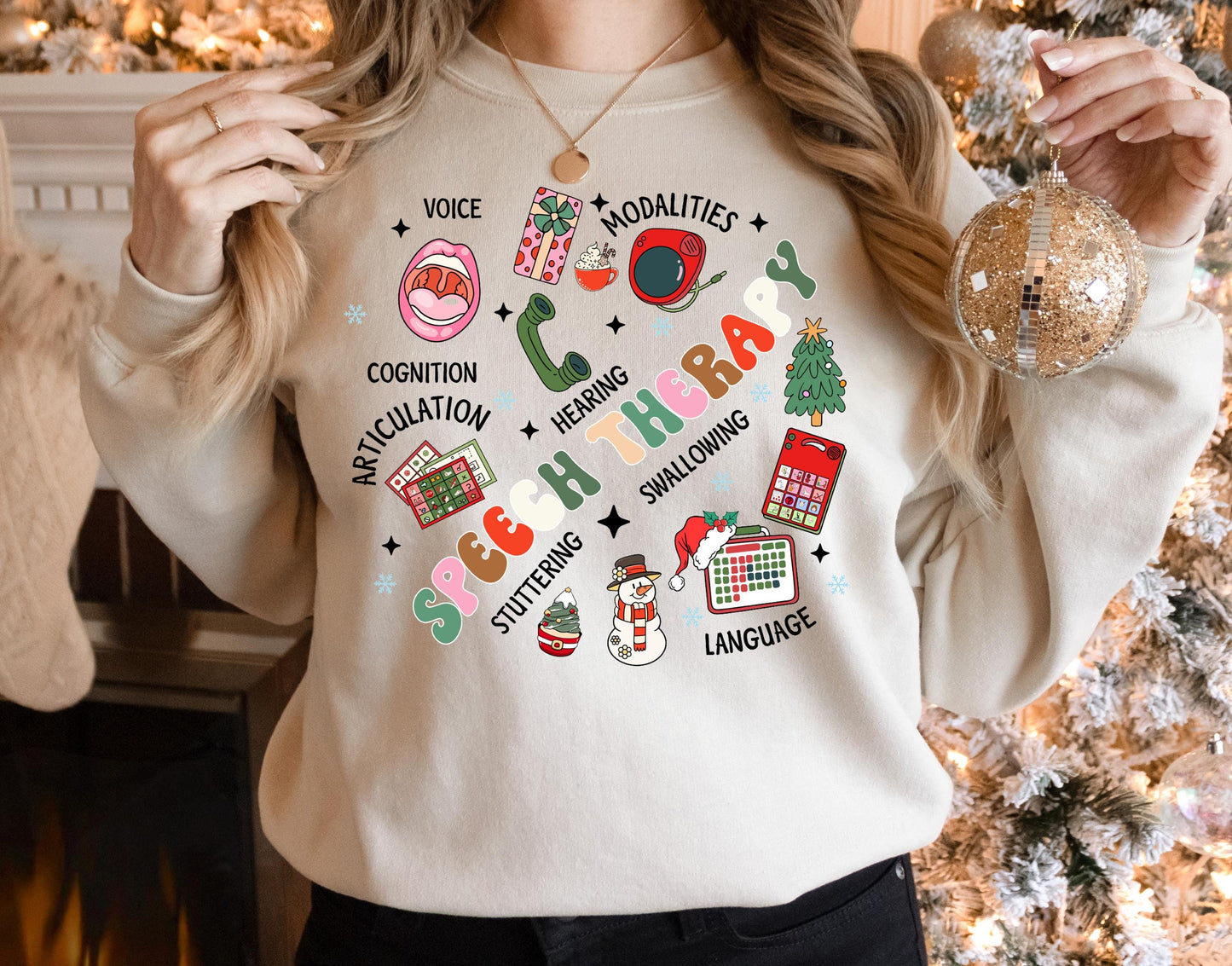 Slp Christmas Squad Speech Therapy Holiday Shirt