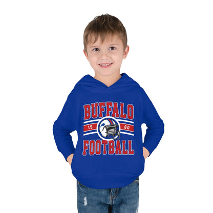 Buffalo Toddler Hooded Sweatshirt - Vintage Buffalo Football Bill Design