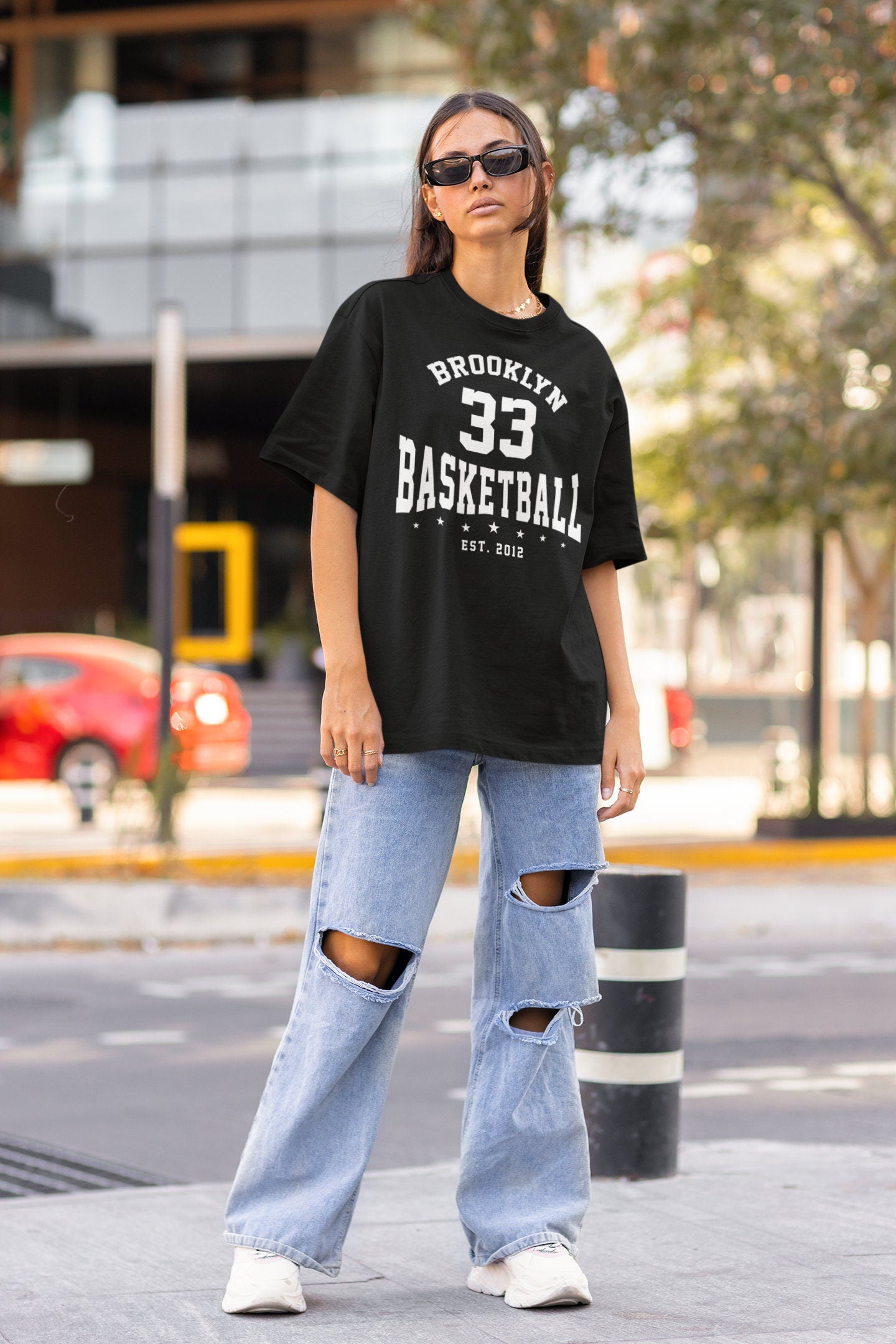 Customized Brooklyn Nets Crewneck Sweatshirt, Vintage Basketball Shirt