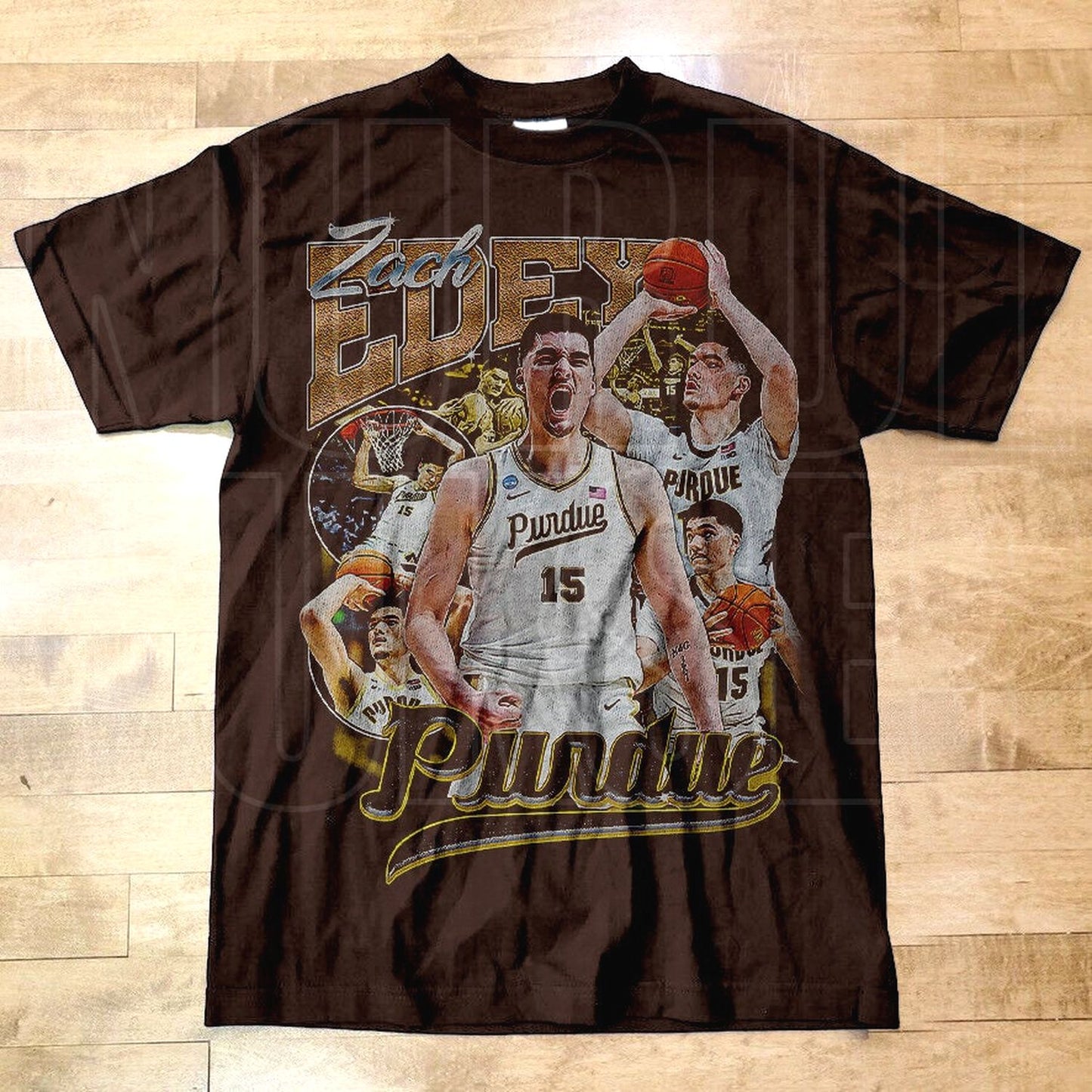 Zack Edey Vintage 90S Purdue Basketball Bootleg Shirt