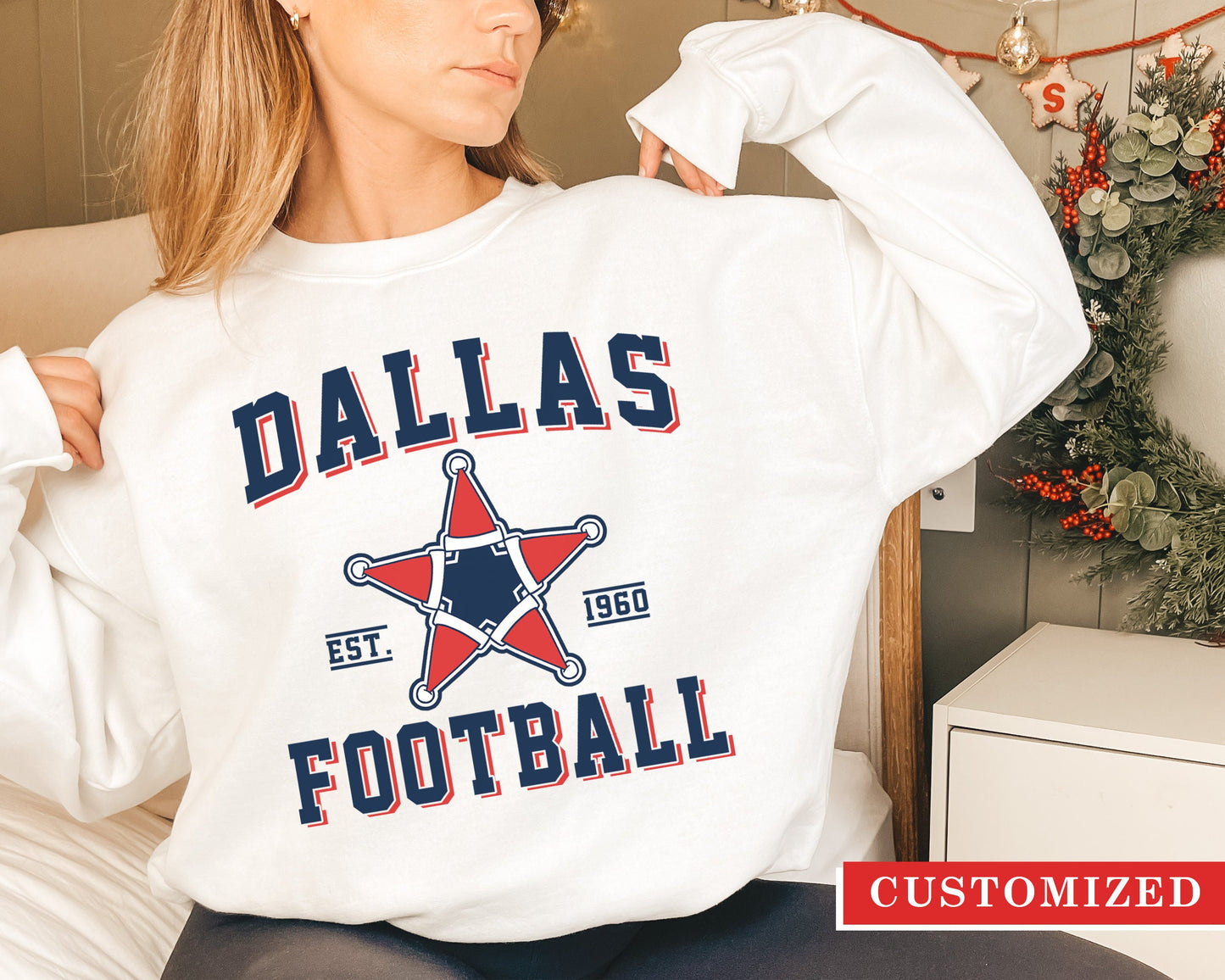 Dallas Football Christmas Sweatshirt, Vintage Cowboy Xmas Crewneck