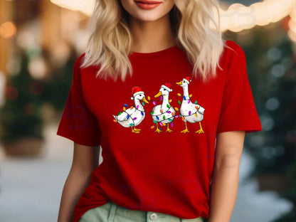 Merry Christmas Santa Reindeer Shirt - Cute Holiday Tee