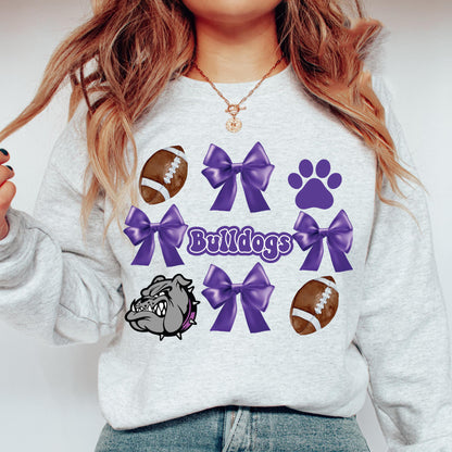 Custom Bulldog Football Mom Sublimation T-Shirt File