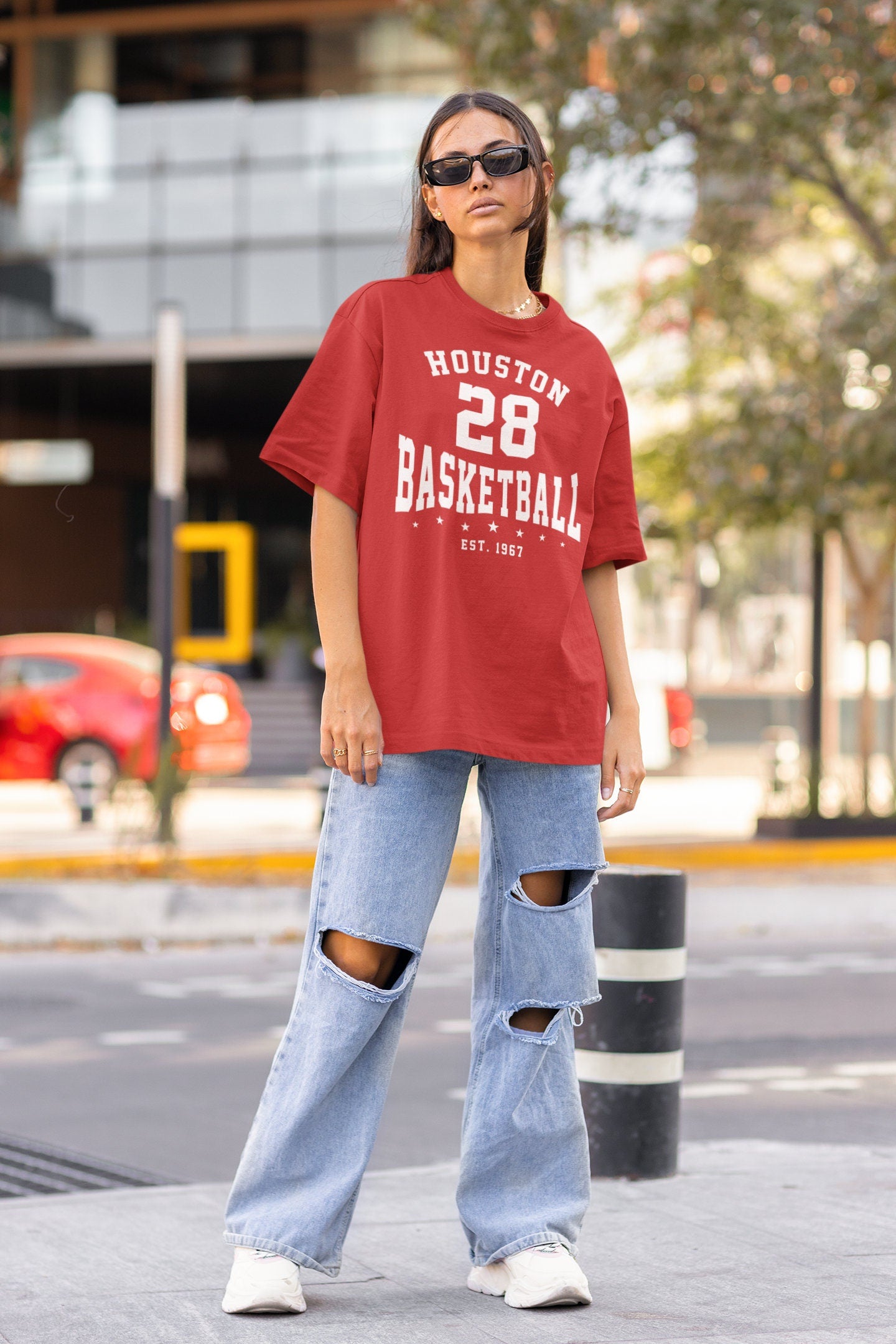 Customized Houston Rockets Sweatshirt T-Shirt, Vintage Basketball Fan 1967