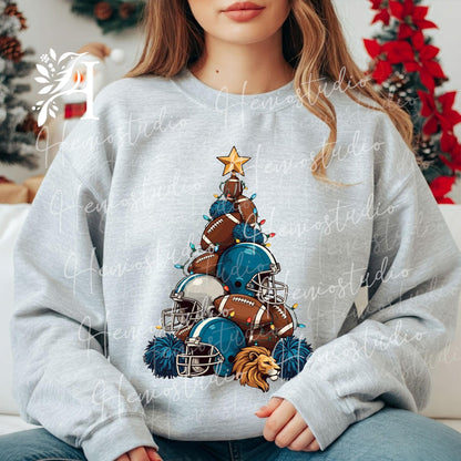 Christmas Football Tree Hoodie Custom Mascot Sweatshirt