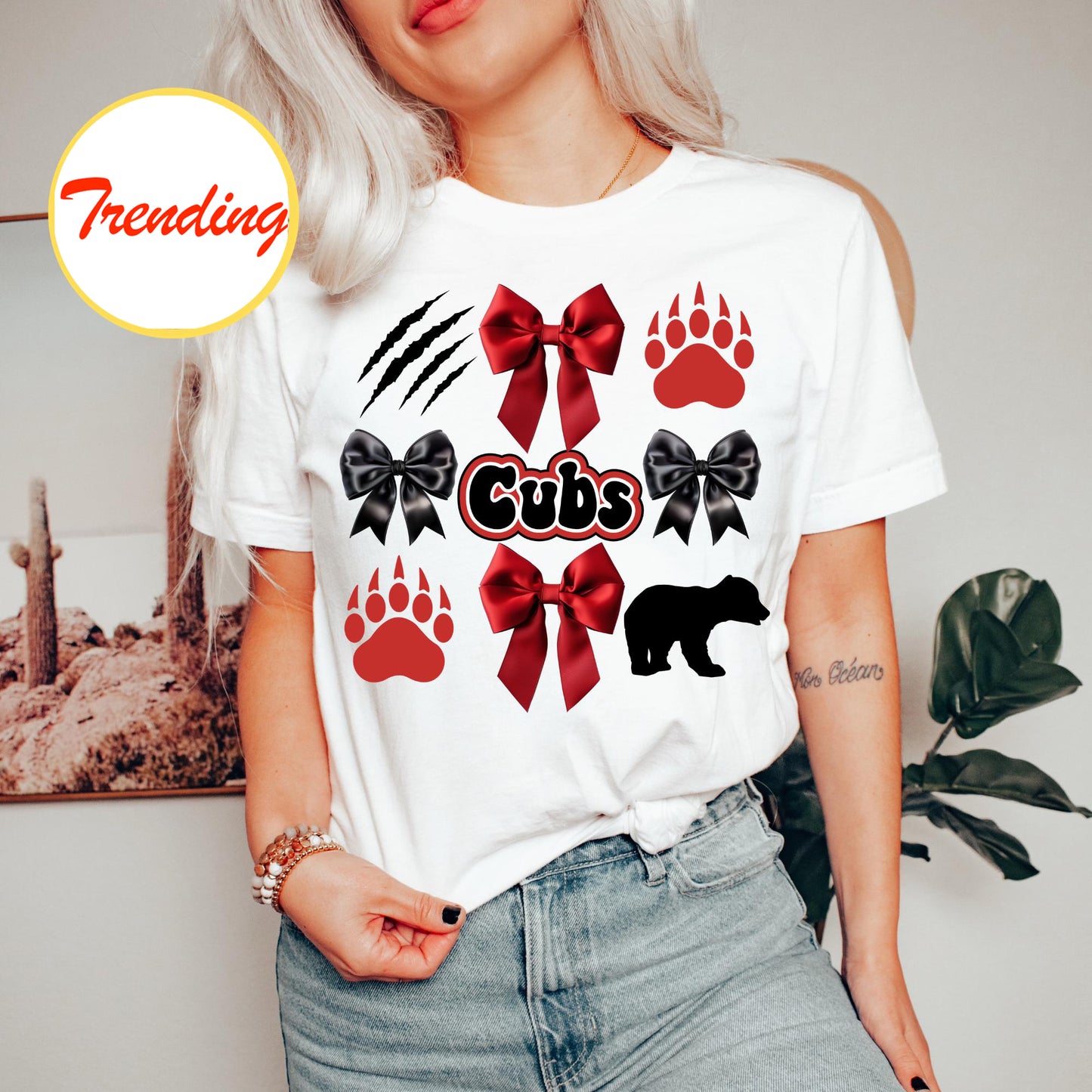 Custom Sports Mascot Shirt - Go Bears Coquette Style