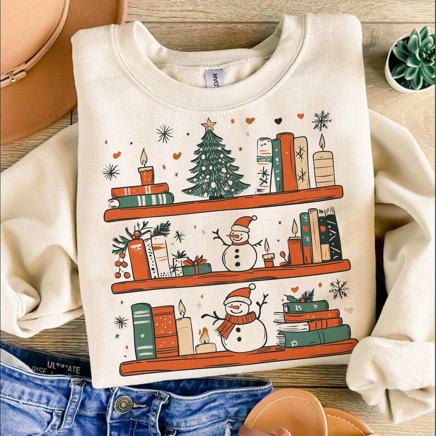 Cozy Christmas Reader T-Shirt Sublimation Design Download