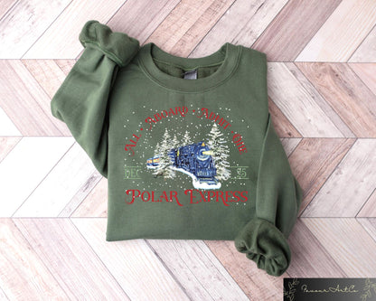 Polar Express Christmas Crewneck Sweater - Family Gift Idea