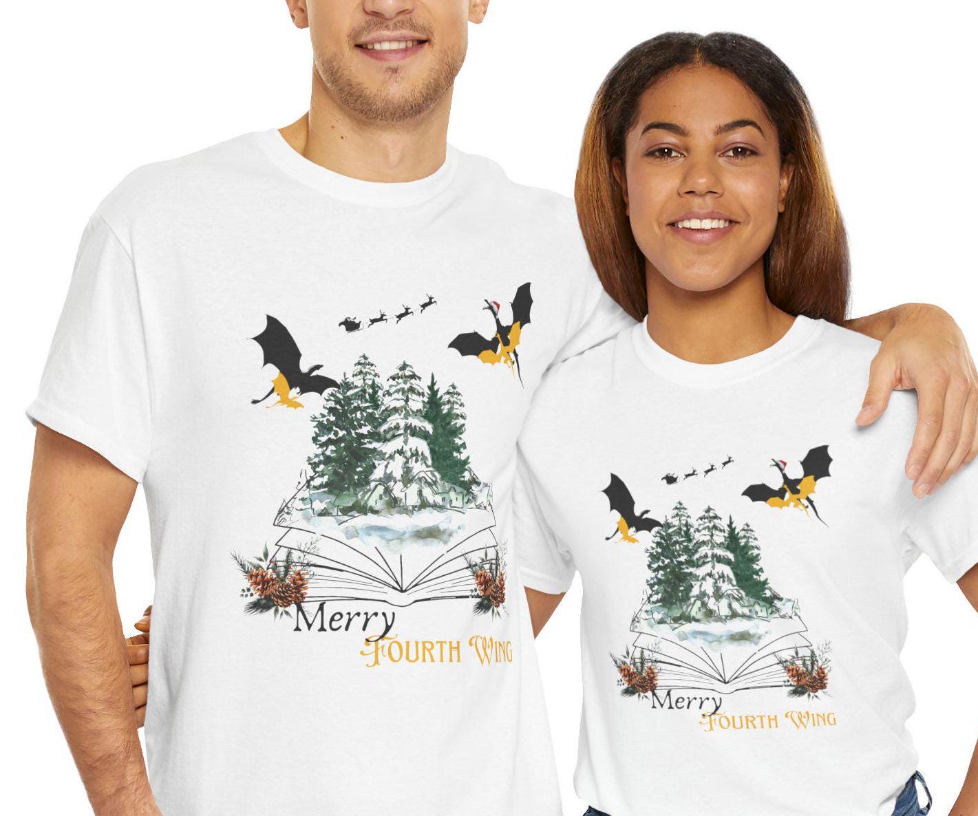 Fourth Wing Christmas Shirt For Dragon Lovers - Unisex Tee