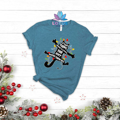 Cat Lover Funny Christmas Shirt - Nine Lives Holiday Tee